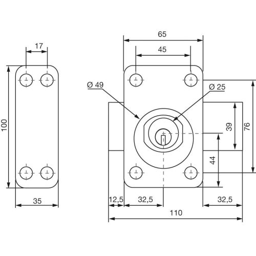 Verrou à double entrée A2P* RADIALIS cylindre de 45mm 4 clés - VACHETTE - 27313000 pas cher Secondaire 2 L