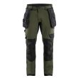 Pantalon artisan Stretch 4D avec poches flottantes d&eacute;tachables vert for&ecirc;t/noir T42L &ndash; BL&Aring;KL&Auml;DER - 172016454298C148 pas cher