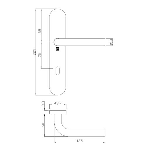 Ensemble sur plaques JADE série 1194 type clé L finition inox - HERACLES - B-INOX-SP07 pas cher Secondaire 5 L