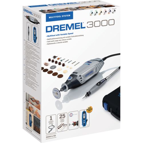 Outil multifonction 130 W DREMEL 3000 + 25 accessoires + coffret