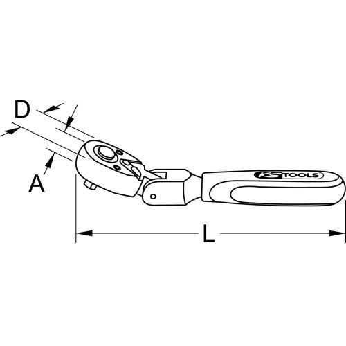 Cliquet articulé ULTIMATE 1/4'' 72 dents 140 mm KS TOOLS 922.1504 photo du produit Secondaire 1 L
