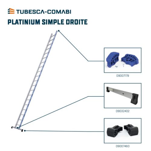 &Eacute;chelle en aluminium H6,7 m Platinium simple droite TUBESCA 02410120 photo du produit Principale L