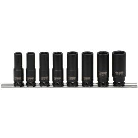 Jeu de 8 douilles à chocs longues 3/8 '' Ks Tools sur rail de rangement - 515.0648 photo du produit Principale M