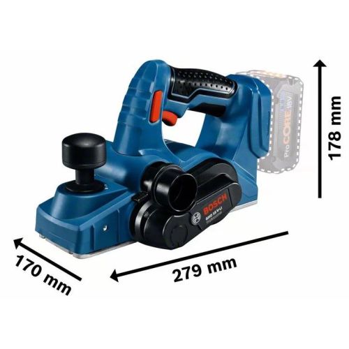 Rabot 18V GHO 18 V-LI + 2 batteries Procore 8Ah + chargeur + coffret L-BOXX BOSCH 06015A030H photo du produit Secondaire 1 L