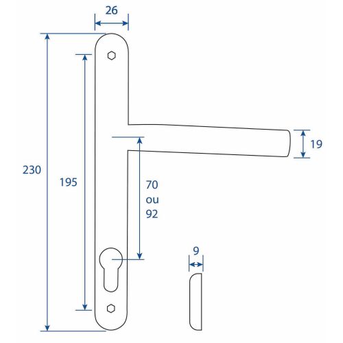 Ensemble sur plaques étroites inox 92 mm Jade 1394 - HERACLES - B-INOX-PE06 pas cher Secondaire 9 L