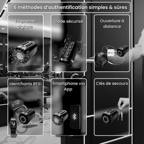 OnekeeBlack : Serrure connectée & Biométrique NEXKEE pas cher Secondaire 5 L