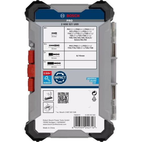 Coffret d'embouts de vissage PRO Impact 50 pi&egrave;ces BOSCH 2608521U89 photo du produit Secondaire 5 L