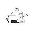Raccords équerres M1/2'' F1/2'' - DELABIE - 871015.2P pas cher Secondaire 1 S
