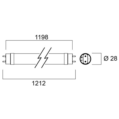 Tube LED 13,3W avant TOLEDO T8 CCG L1200mm 2000lm 865 - SYLVANIA - 30241 pas cher Secondaire 2 L