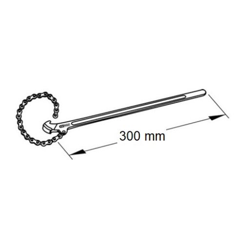 Cl&eacute; serre-tubes &agrave; cha&icirc;ne D 60 - 140 mm L 300 mm KS TOOLS 114.0041 photo du produit Secondaire 1 L