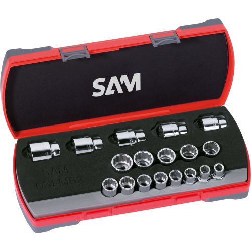 Coffret 1/2'' de 18 outils 12 pans en pouces - SAM OUTILLAGE - 75-SP18A pas cher Principale L