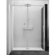 Paroi de douche MACAO sans seuil 142-155cm blanc en verre transparent coulissant coté droit - KINEDO - PA649BTNED - 2 pas cher