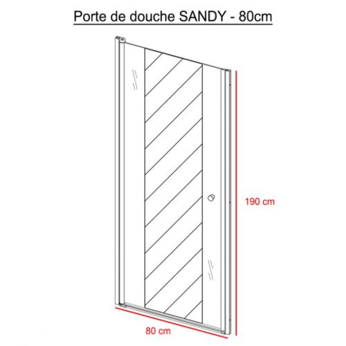 Parois de douche SANDY 80cm porte pivotante sablée - CUISIBANE - PC-PPSAB6SC-80 pas cher Secondaire 1 L