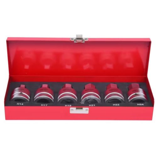 Jeu de 6 douilles tournevis à chocs 6 pans 3/4 '' 14 à 24 mm KS TOOLS 515.0000 photo du produit