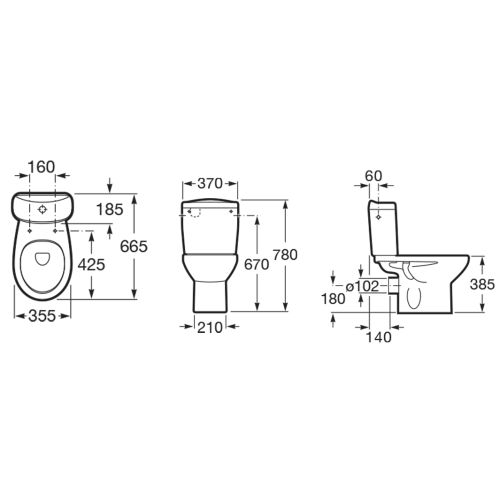 Pack WC au sol VICTORIA sortie horizontale blanc - ROCA - A349392000 pas cher Secondaire 1 L