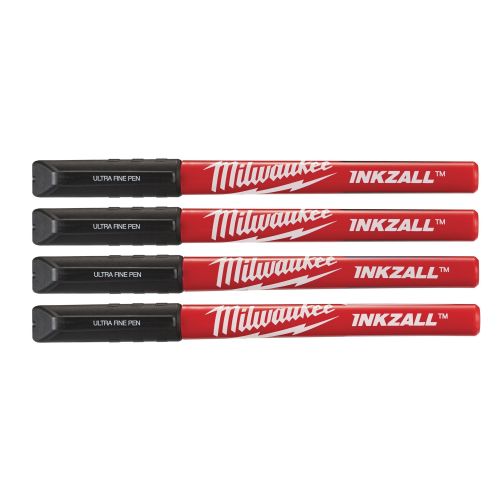 Set 4 stylos pointe ultra fine noirs environ 0,6 mm MILWAUKEE 48223164 photo du produit