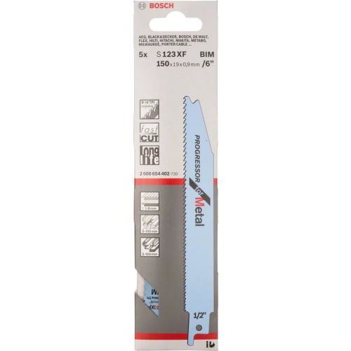 5 lames de scie sabre S 123 XF Progressor for Metal BOSCH 2608654402 photo du produit Secondaire 3 L