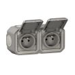Double prise de court PLEXO 2 x 2P+T horizontal en saillie (boite de 5) LEGRAND 069768L photo du produit