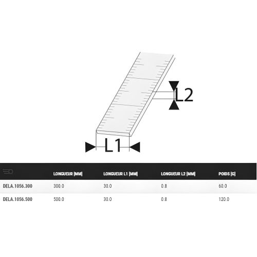 Réglet court semi-rigide inox 2 faces 300mm - FACOM - DELA.1056.300 pas cher Secondaire 1 L