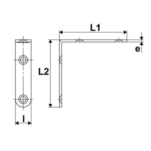 Equerre chaise 100x100mm épaisseur 3mm zingué blanc - JARDINIER MASSARD - J506122 pas cher Secondaire 1 L