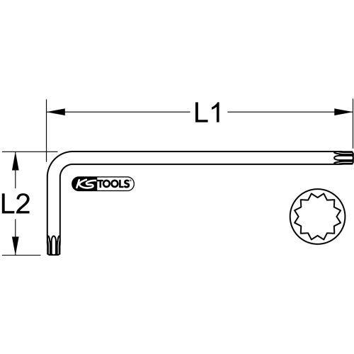 Clé mâle XZN courte M4 KS TOOLS 151.4101 photo du produit Secondaire 1 L