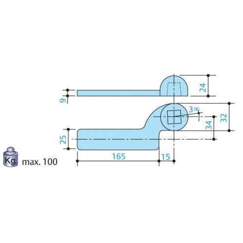 Bras inf&eacute;rieur d&eacute;port&eacute; 20mm droit - MAB - AC1 pas cher Secondaire 1 L