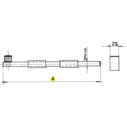 Verrou à tige carré à souder 10X10mm longueur 130mm - IBFM - 009130A pas cher Secondaire 1 L