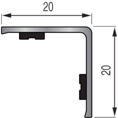 Corniére angle 3 m.l 20 x 20 mm aluminium DINAC 1323100 photo du produit Secondaire 1 L