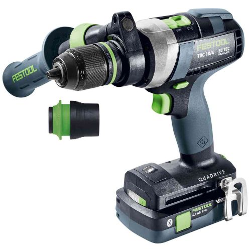 Perceuse-visseuse 18 V QUADRIVE TDC 18/4 5,0/4,0 I-Plus + 1 batterie 4 Ah + 1 batterie 5 Ah + chargeur + Systainer SYS3 FESTOOL 577649 photo du produit Secondaire 1 L