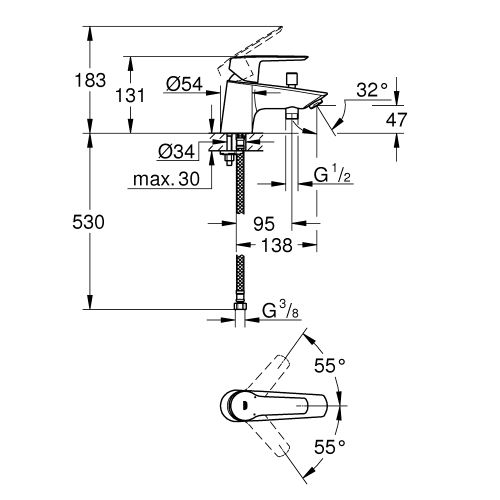 Mitigeur bain-douche START monocommande - GROHE - 23229002 pas cher Secondaire 4 L