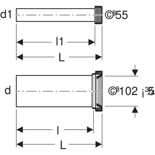 Kit de raccordement 40cm pour WC suspendu GEBERIT 152.403.16.1 photo du produit Secondaire 1 L
