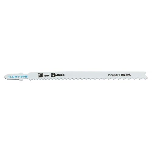 Pack de 5 lames de sci sauteuse TLBM110PBI pour bois et métal 110mm - HANGER - 150212 pas cher