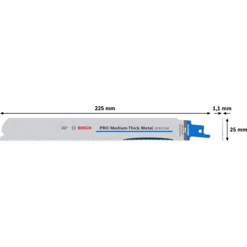 5 lames de scie sabre PRO Medium-Thick Metal precise S1137BEF 225 x 25 x 1,1 mm BOSCH 2608658994 photo du produit Secondaire 1 L