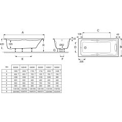 Baignoire encastré ODEON UP 170x70 JACOB DELAFON E6080-00 - JACOB