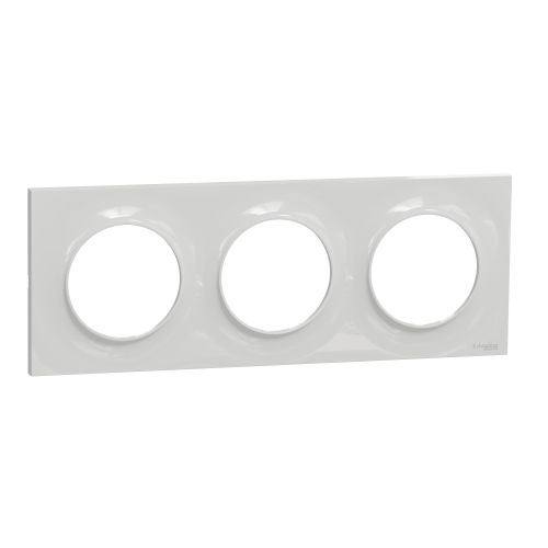 Plaque ODACE Styl grise 3 postes horizontal/vertical entraxe 71mm - SCHNEIDER ELECTRIC - S520706A1 pas cher