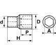 Douille 1/4'' longue 6 pans 4 mm SAM OUTILLAGE RHL-4 photo du produit Secondaire 1 S