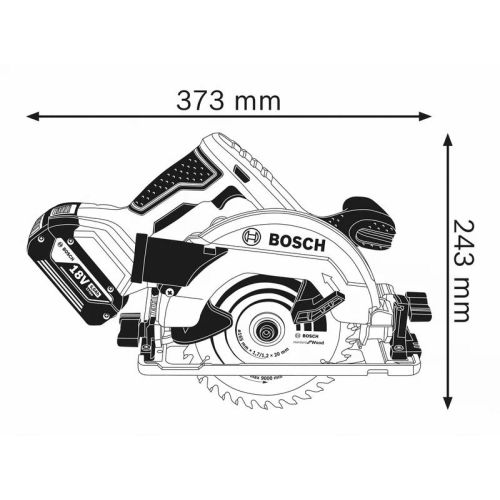 Scie circulaire 18V GKS 18V-57 G + 2 batteries Procore 8 Ah + chargeur + coffret L-BOXX - BOSCH - 06016A210H pas cher Secondaire 4 L