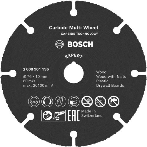 Disque &agrave; tron&ccedil;onner EXPERT Carbide Multi Wheel 76mm - BOSCH - 2608901196 pas cher