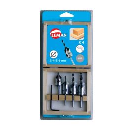 Coffret de 4 forets hélicoïdaux avec fraisoirs bois PER.00203.04 Leman - 203.500.04 photo du produit Principale M