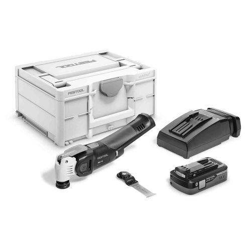Scie-oscillante 18V OSC 18 HPC 4,0 EI-Plus + batterie 4 Ah + chargeur + coffret Systainer - FESTOOL - 576595 pas cher