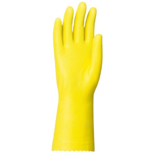 Gants de ménage en latex floqué coton jaune T9 - SINGER - LAT2005.9 pas cher