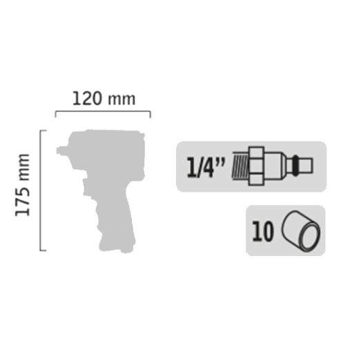 Clé à chocs pneumatique 1/2'' - GENERAL PNEUMATIC - GP1313 pas cher Secondaire 1 L