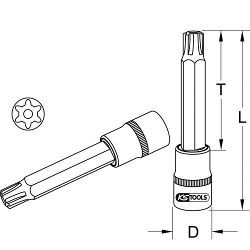 Douille tournevis ULTIMATE Ribe 1/2'' 110 mm M6 KS TOOLS 922.1786 photo du produit Secondaire 1 L