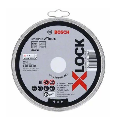 Disque à tronçonner X-LOCK 125x1mm Standard pour Inox - BOSCH - 2608619262 pas cher Secondaire 1 L