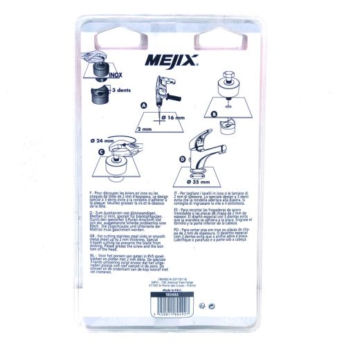 Emporte pièce 35 mm pour pose mitigeur inox MEJIX 180492 photo du produit Secondaire 3 L
