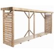 Bûcher en bois DALLAS XXL 3,8m³ avec toiture plate et plancher - FOREST STYLE - 3258 pas cher