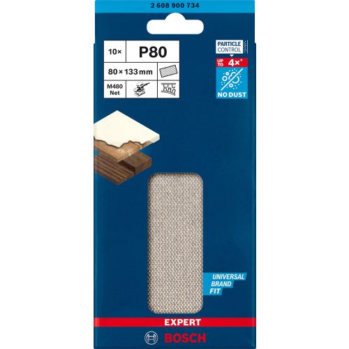 10 feuilles abrasives rectangle réticulée Expert M480 D 80 x 133 mm G 80 BOSCH 2608900734 photo du produit Secondaire 5 L