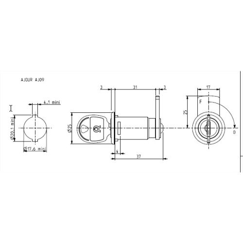 Serrure longue pour boites aux lettres RENZ photo du produit Secondaire 2 L