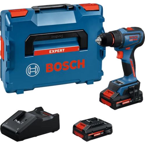 Perceuse-visseuse 18V EXSR18V-90 + 2 batteries 4Ah EXBA18V-40 + chargeur rapide + coffret L-BOXX - BOSCH EXPERT - 06019R2101 pas cher