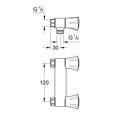 Mélangeur de douche COSTA L entraxe 150 mm bicommande - GROHE - 26330-001 pas cher Secondaire 1 L